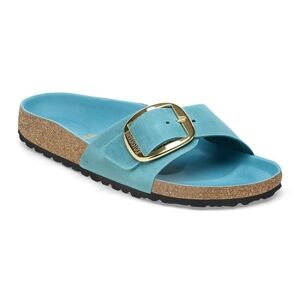 Birkenstock Madrid Big Buckle Oiled Leather Gold Buckle Teal Biscay Bay Size 41